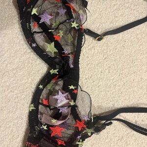 Agent Provocsrwur Bra with Colorful Star Embroidery